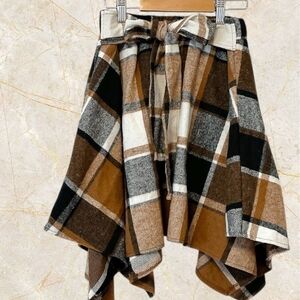 Plaid Brown and Black Women's Skirt